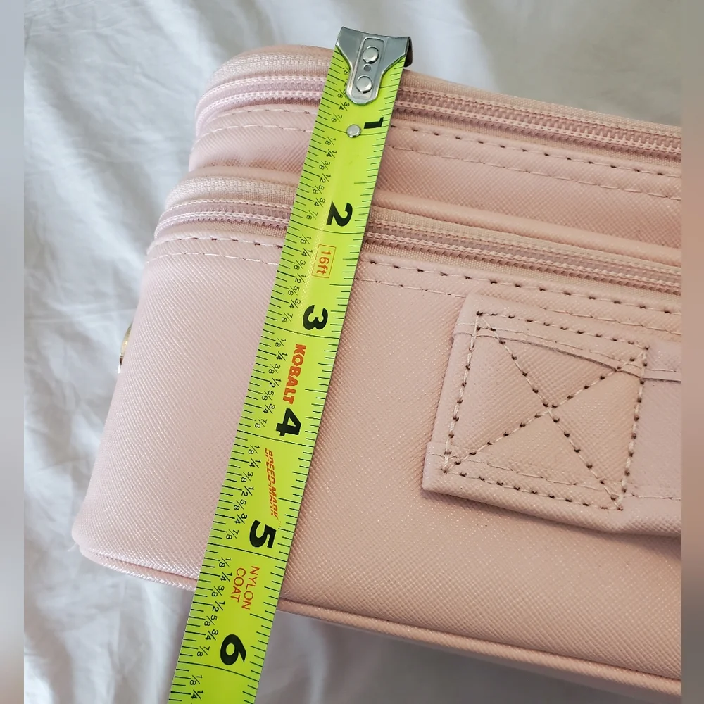 Pink Makeup Organizer with Adjustable Dividers
